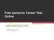 Free ipersonic Career Test Online  - www.ipersonic.com