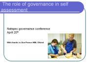 The role of governance in self    assessment