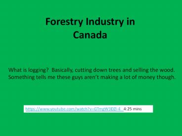 Forestry Industry in Canada