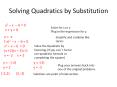 Solving Quadratics by Substitution PowerPoint PPT Presentation