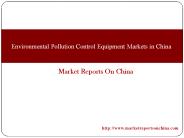 Environmental Pollution Control Equipment Markets in China