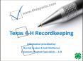 Texas 4-H Recordkeeping PowerPoint PPT Presentation