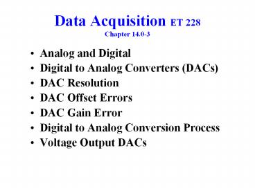 Data Acquisition ET 228 Chapter 14.0-3