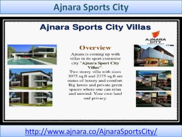 Ajnara Sports City Apartment And Independent Villas