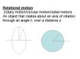 Rotational motion (rotary motion/circular motion/radial motion) An object that rotates about an axis of rotation through an angle q, over a distance s PowerPoint PPT Presentation