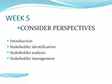PPT – WEEK 5 PowerPoint presentation | free to download - id: 816d10-OTYwM