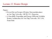 Lecture 22: Router Design