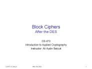 Block Ciphers After the DES