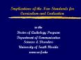Implications of the New Standards for Curriculum and Evaluation PowerPoint PPT Presentation