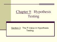 Chapter 9: Hypothesis Testing