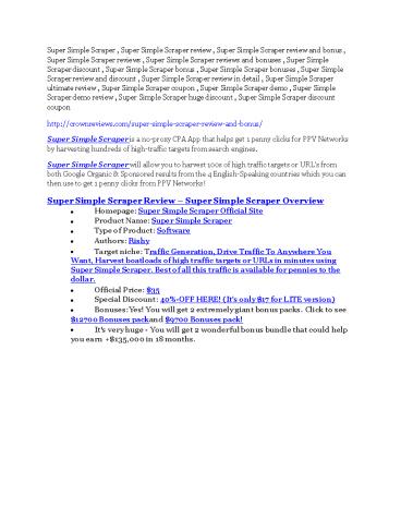 Super Simple Scraper review demo & BIG bonuses pack