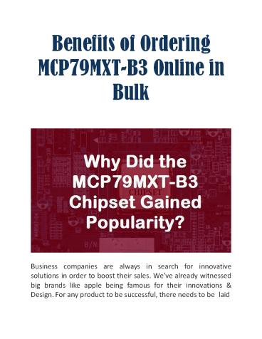 Benefits of Ordering MCP79MXT-B3 Online in Bulk