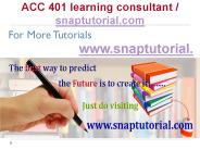 ACC 401 Learning Consultant / snaptutorial.com