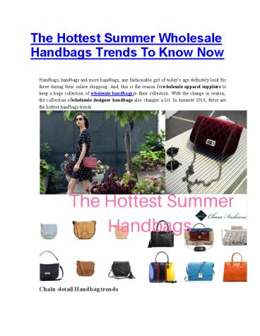 The Hottest Summer Wholesale Handbags Trends To Know Now!!