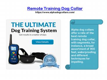 Remote training dog collar