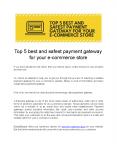 Top 5 best and safest payment gateway for your e-commerce store