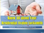 Know All about Your Residential Avalon Locksmith