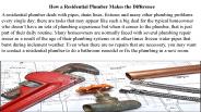 How a Residential Plumber Makes the Difference