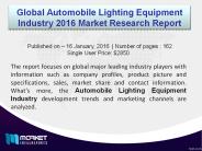 Automobile Lighting  - Future Sales; Business Opportunities, Trends!