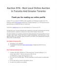 Auction GTA - Best Local Online Auction In Toronto And Greater Toronto PowerPoint PPT Presentation