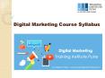 Digital Marketing Syllabus-Training Institute Pune PowerPoint PPT Presentation
