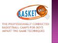 The Professionally Conducted Basketball Camps For Boys Impart The Game Techniques PowerPoint PPT Presentation