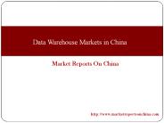 Data Warehouse Markets in China