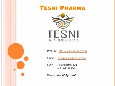 Best PCD Pharma Companies in Gujarat - Tesni Pharma