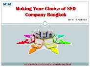 Making Your Choice of SEO Company Bangkok