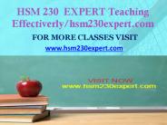 HSM 230  EXPERT Teaching Effectiverly/hsm230expert.com