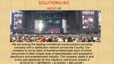 Solution INC Range in Speakers