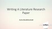Writing A Literature Research Paper