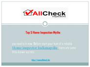 Top 5 Home Inspection Myths