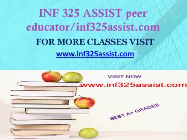 INF 325 ASSIST peer educator-inf325assist.com