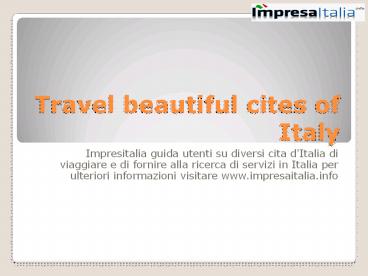 Travel Beautufil Cities of Italy