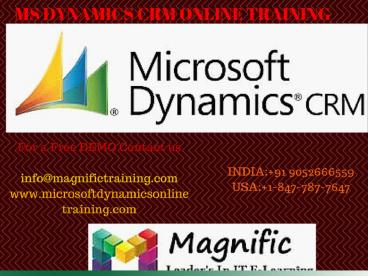 Microsoft Dynamics CRM Online Training USA