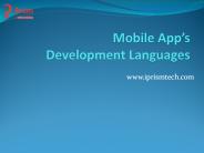 Mobile App's Development Languages