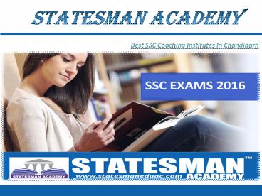 Statesman Academy - Best Ssc Coaching Institutes In Chandigarh