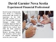 David Garnier Nova Scotia Experienced Financial Professional