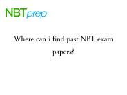Where can i find past NBT exam papers?