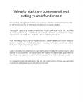 Ways to start new business without putting yourself under debt PowerPoint PPT Presentation