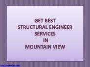 Get best structural engineer services in Mountain view