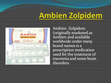 Ambien Zolpidem