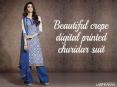 Beautiful crepe digital printed churidar suit PowerPoint PPT Presentation
