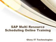 SAP Multi Resource Scheduling Online Training  