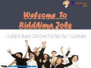 Riddhima Jobs: Online Portal for Women