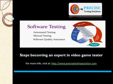 Steps becoming an expert in video game tester presentation | free to ...