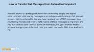 How to Transfer Text Messages from Android to Computer