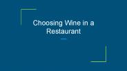 Choosing Wine in a Restaurant