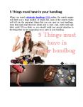 5 Things must have in your handbag PowerPoint PPT Presentation